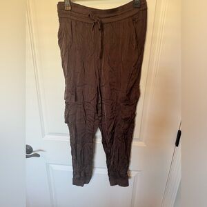 Aerie cropped silk cargo joggers